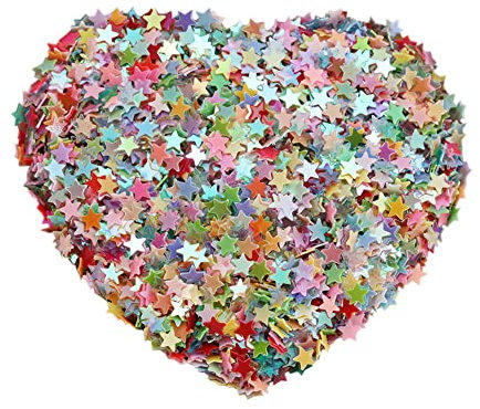JIHUOO 60 Gramm Nagel Glitzer Pailletten Sterne Bunte Nagel Flakes Make Up Glitzer Stern Konfetti Tisch Streudeko Nagelkunst Gesicht Dekoration Bunt