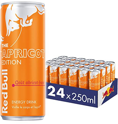 Red Bull Boisson Energisante, Goût Abricot & Fraise, 250ml (24 unités)