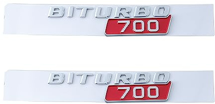 BITURBO 700 Emblem Buchstaben Auto Abzeichen für alle Autotür Kotflügel (Silber)