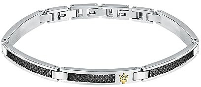 Maserati Herrenarmband aus Stahl, Schwarz IP, Gelbgold IP, Iconic Collection JM423AVD24