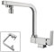SJQKA 3 Wege Wasserhahn Vorfenster Küchenarmatur, Klappbar Messing, Sprudel Wasserhahn Küche Vorfenstermontage (Gebürsteter Nickel)