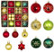 Fouriding 42 Stücke Weihnachtskugeln Kunststoff Christbaumkugeln Hängende Dekoration für Weihnachtsbaumschmuck Dekoration (Rot Grün Gold)