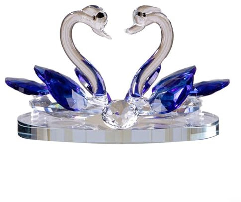 for CRYSTAL Schwan Hochzeit für Paare, klare Figur, Ornamente für Wohnzimmer (1 Stück) (blau)