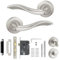 Decoranddecor Silver Internal Door Handles - Aluminium With Bathroom Lock and Turn and Release | Solace Range