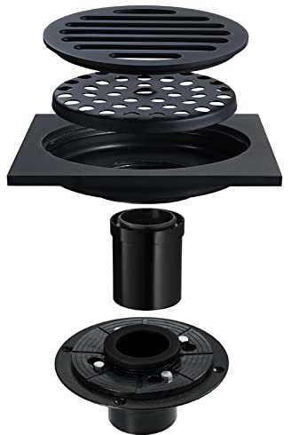 4-Zoll-Quadrat-Bodenablauf, Messing-Duschbodenablauf mit abnehmbaren Sieben und Abdeckgitter, Badezimmer-Bodenablauf mit Flansch for Küche, Balkon, Garage, Chrom (Color : Bronze)