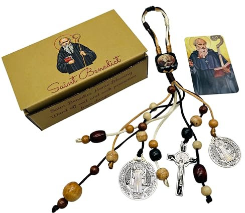 St. Benedikt Home Blessing Türhänger mit Heiligenkarte Haussegen Deluxe Edition Geschenkset