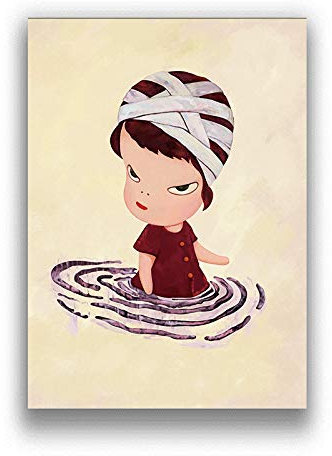 LATAFA Berühmte Yoshitomo Nara Poster und Drucke, Anime-Cartoon-Puppe, Leinwandgemälde, Yoshitomo Nara, Wandkunst für Zuhause, Raumdekoration, Bilder, 60 x 80 cm, ohne Rahmen