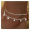ZHESHY Lot Bracelets de Cheville Or Argent pour Femme Multirang Réglables Chaine Cheville Perles 18 Carats Plaqué Or avec Cœur Croix Paillettes CZ Accessoires Été Chaine de Pied Bijoux Femme Fille