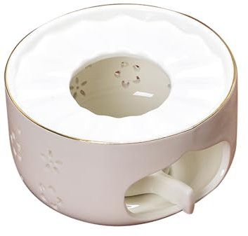Xafrstyu Stövchen, Stövchen für Teekanne, Stövchen Keramik, Teewärmer, Teekanne Wärmer, Geeignet zum Erhitzen von Tee und Kaffee (Weiß)