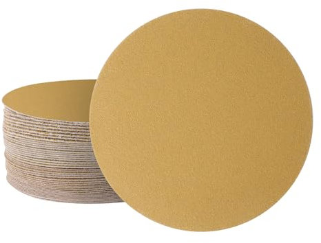 40 Stück Schleifscheiben für Exzenterschleifer, 125mm Schleifpapier (40/80/120/240), 5 inch Klett Schleifblätter für Holzwerkstoffe Spanplatte Metall (ohne Löche, Gelb)