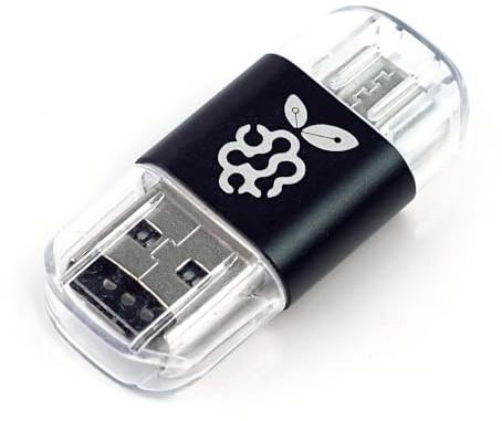 BerryBase 2in1 MicroSD Kartenleser mit USB-A und USB-C Stecker, Schwarz