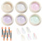 Chrome Nail Powder Set, 6 Colors Mirror Effect Pearl Nail Powder, 3 Grams Nail Glitter Powder, Aurora Holographic Nail Powder for Gel Polish Nail Art Decorations