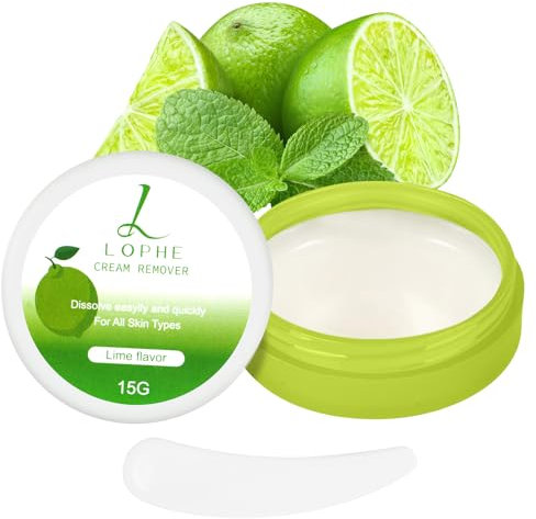 LOPHE Crème Dissolvant de Colle pour Cils 15g Remover Cils Extension Colle pour Cils a Cils Professionnel Colle de Cils à action rapide à faible irritation Dissolvant Cils Individuels Colle(Vert）