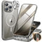 Miracase Magnetic Case for iPhone 16 Pro Case 6.3-Inch, Full Body Bumper Case Compatible with MagSafe and Built-in 9H Tempered Glass Screen Protector + Camera Lens Protector (Grey Titanium)