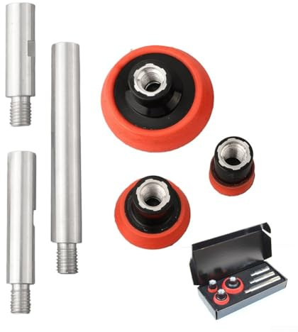 Besttoolifes Polierpad-Set, 6 Stück, 1/2/3 Zoll Teller Stützteller Schleifhalter Adapter Scheibe, Edelstahl Drehstange für Stein Möbel Holz Metall Automotive Polieren