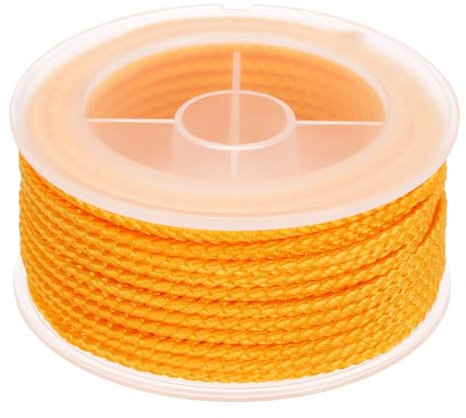 sourcing map Nylon Thread Twine Beading Cord, 36ft 2mm Nylon Braided Bracelets String Cord Rope for Jewelry Making DIY Crafts Necklaces, Orange