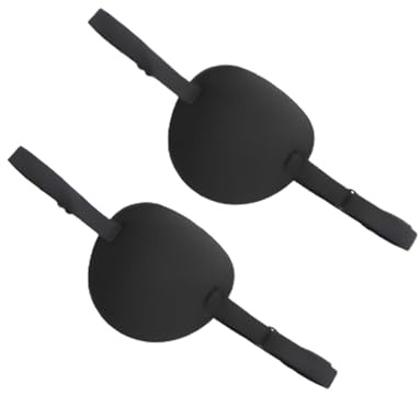 2 PCS Eye Patches for Adults, Single Eyepatch Black Eye Patch | Pirate Eye Patch with Adjustable Buckle, 3D Concave Design for Amblyopia, Strabismus Left & Right Eye