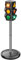 alldoro 60232 Verkehrsampel mit Licht und Sound für Kinder, batteriebetrieben, mit 2 Leuchtmodi, befüllbarer Standfuß, 70 cm hoch