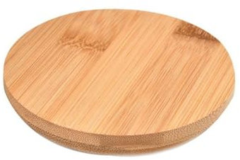 Generic Couvercle de tasse rond en bois avec anneau d'étanchéité en silicone, couvercle réutilisable pour tasse à thé, couvercle en bois marron (11 cm)