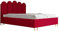 X-Group4th XG Schlafzimmer-Polsterbett Malaga, Gepolstertem Kopfteil, Hochwertiger VELUTTO Polsterstoff, Bettkasten mit Gasdruckfeder, Komfortable Betthöhe 39 cm, 180x200 cm Rot