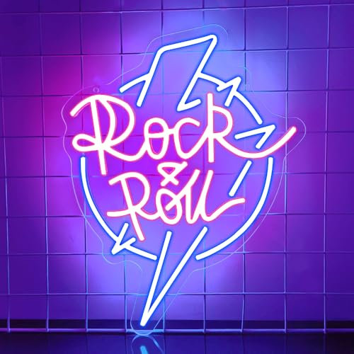 Musica Neon Sign,Rock and Roll LED Light Signs per Decorazione d'Arte da Parete,Sfondo per Concerto Studio Musicale Bar Camera da Letto Club Party,Regalo per Teen e Uomini USB Powered (14.6*12)