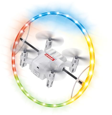Cartronic 2.4 GHz Quadcopter QUASAR Lightshow, 13 x 13 x 3,3 cm I Ferngesteuerte Drohne mit rotierendem Lichtring I Drohne für Anfänger geeignet I Ab 14 Jahre