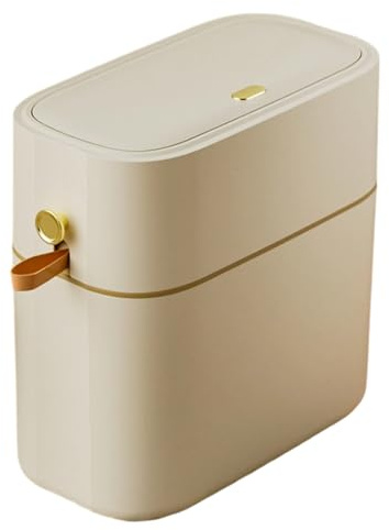 Pomurom Poubelle De Salle De Bain, Poubelle Sanitaire Sans, Poubelle Étanche Aux Odeurs 8L Fine Pour Espaces Étroits Cuisine Toilette Intérieur Camping-Car Sous Meuble Dortoir