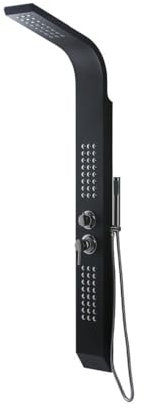 Pannello doccia idromassaggio in alluminio nero moderno