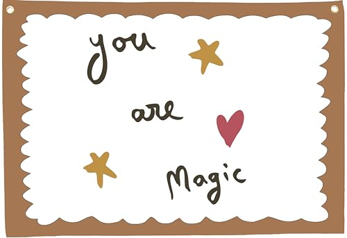 Nursery Banner Wall Decor-Boho Hanging Banner Pennant Poster Flags-for Baby Boy Girl Room Home Playroom Classroom-Baby Gift Shower Birthday Christmas-You are Magic-28.5x20 Inches