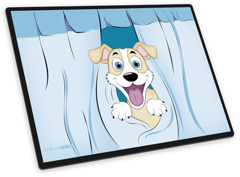 itenga Schreibtischunterlage Funny Animals Hund – abwaschbar, rutschfest, 40×53 cm, 2,5 mm dick – robuste Schreibtischauflage für Kinder & Tierfreunde