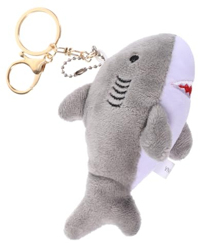 SOLUSTRE Plüsch Hai Schlüsselanhänger Aus Pp Baumwolle Und Zinklegierung Dekorativer Hängender Taschenanhänger Flauschiger Schlüsselanhänger Für Schlüssel Und Taschen Geschenk Geeignet