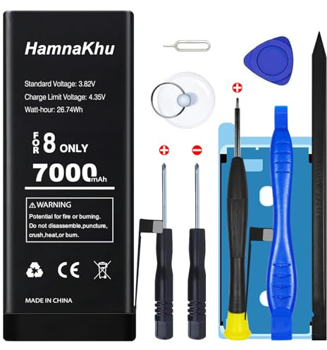 7000mAh Super Capacity Battery Compatible with iPhone 8/8G, 0 Cycle Li-Polymer Replacement Battery for iPhone 8/8G, with Professional Repair Tool Kit