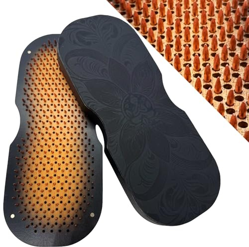 BodhiBoard Black Edition Kupfer Sadhu Board Nagelbrett für Füsse Fuß Yoga Meditation Holz für Akupressur Akupunktur Entspannung Mentale Gesundheit Massage Nail Board