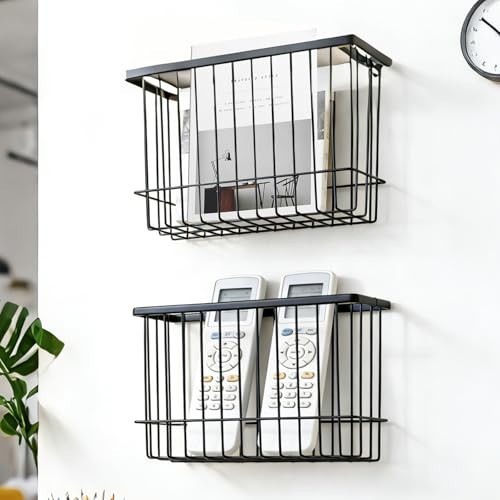 ASelected 2 Pack Kitchen Cabinet Door Storage Box, Self-Adhesive Wall Mounted Metal Storage Boxes, Kitchen Wrap Organizer Container for Cabinet/Bathroom/Fridge Small Items Organiser