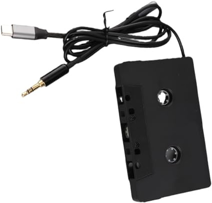 Car Cassette to AUX Adapter, Universal Stereo Cassette Tape Converter | 3.5mm Type C Auxiliary Cable Adapter, for Smartphones, MP3 Players, Car Stereos, Gold Plated, Premium Sound
