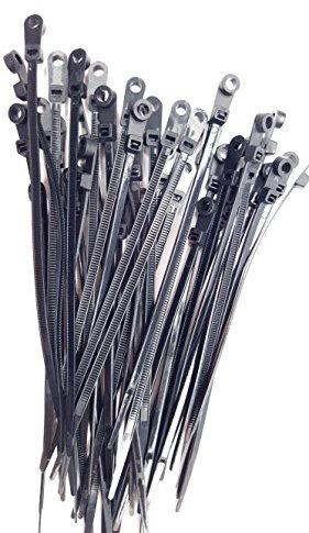 Bridas para cables de agujero de montaje – 100 unidades – 8 pulgadas 50 libras, clavo tornillo alambre agujero de alambre con cremallera