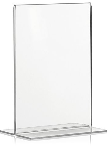 DIN A6 Werbeaufsteller/T-Ständer/T-Aufsteller im Hochformat/Tischaufsteller aus original PLEXIGLAS®