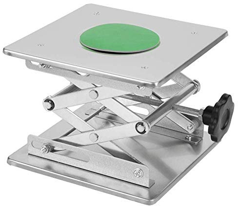 Labor Hebebühne Ständer, 200 × 200 × (80~280) mm Edelstahl Lab Jack, Wissenschaftliche Heber Höhenverstellbar, Tragkraft 15 kg Hebeplattform Scherenhebebühne