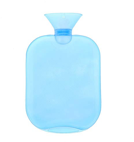 Hot Water Bag, 2000ml 3 Color Transparent Hot Water Bottle Bag Heat/Cold Big Size Water Bag (Blue)