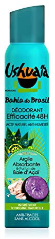 Ushuaïa - Déodorant Femme Atomiseur Bahia Do Brasil Argile Absorbante & Parfum Baie d'Açaï Efficacité 48h - 200 ml