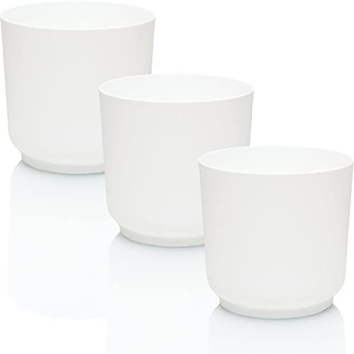 idea-station Sati macetas plastico 3 x 15 cm - Blanco - maceteros Decorativos Interior - jardineras Exterior