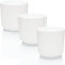 idea-station Sati Blumentopf Set 3 x 15 cm - weiß - bruchsichere Blumentöpfe aus Plastik für verschiedenste Pflanzen, Blumen - Matte Übertöpfe für innen und außen