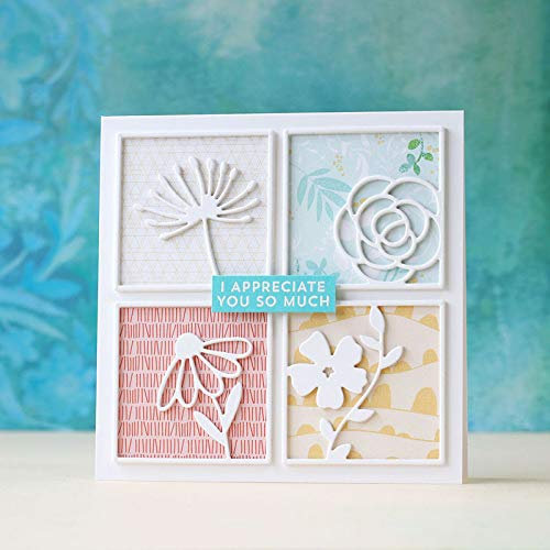 YunTrip Stanzformen für Kartenherstellung, Quadrate, Blumen, Metall, Stanzformen für Scrapbooking, Prägung, Papierkarten, Alben, dekorative Bastelarbeiten