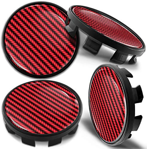 Biomar Labs 4 x 68mm Nabendeckel Kompatibel mit BMW 36136783536 Felgendeckel Radnabenabdeckung Nabenkappen Felgenkappen Radkappen Alufelgen Rot Schwarz Carbon CBZ 12
