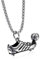 BlackAmazement Halskette mit Anhänger Edelstahl Fußball Schuh Soccer Silber Herren