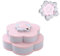 Ygapuzi Double Deck Snack Box Blumenförmige rotierende Süßigkeiten Servierbehälter mit Telefonhalter, 10 Grid Creative Snacks Aufbewahrungstablett für Trockenfrüchte, Nüsse, Pommes, Oliven (Rosa)