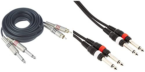 Adam Hall 3 Star Series 3m 2x 6.3mm Jack Mono to 2x 6.3mm Jack Mono Audio Kabel & Adam Hall Cables K3TPC0300 Audiokabel 2 x Cinch male auf 2 x 6,3mm Klinke mono 3m