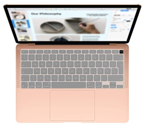 MiNGFi Silicone Keyboard Cover for MacBook Air 13 A2179 (2020), A2337 (M1, 2020–2022) EU/ISO Layout - Transparent