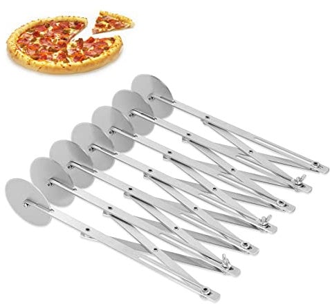 Cortador de Pizza Ajustable, Cortador de pasteles de 7 ruedas, Acero Inoxidable Cortador Masa, cortador de pizza multifunción para pizza, pasteles, pan(#7)