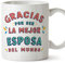 MUGFFINS Tazas para MUJER/ESPOSA - En Español - Gracias por ser el mejor - 11 oz / 330 ml - Regalo original y divertido